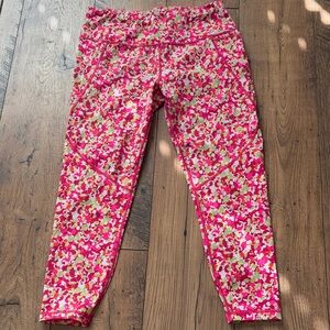 Sweaty Betty 7/8 Power Leggings Pink Multi-Color Athletic Leggings